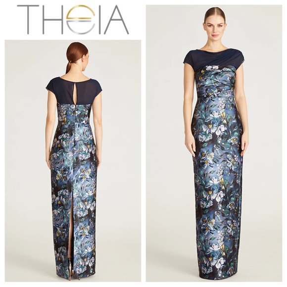 THEIA Delana Column Mikado Gown - Picture 1 of 4